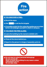 SECO Mandatory Safety Sign Fire Action Semi Rigid Plastic 200 x 300mm - M011SRP200X300